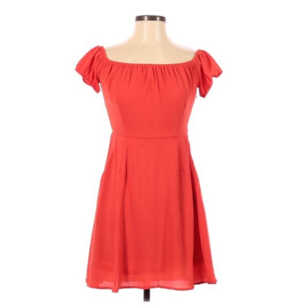 Entro Off Shoulder Orange Dress